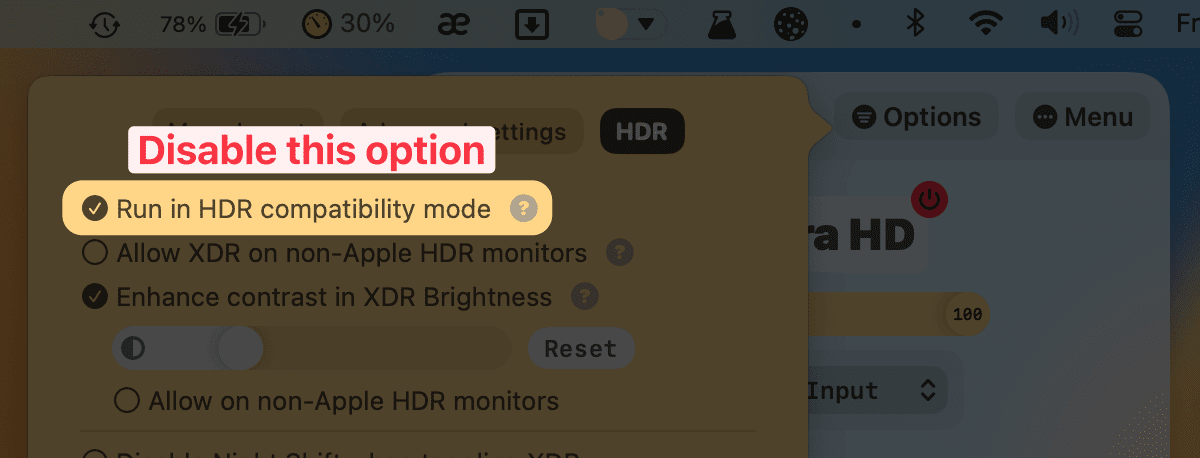 disable HDR workaround