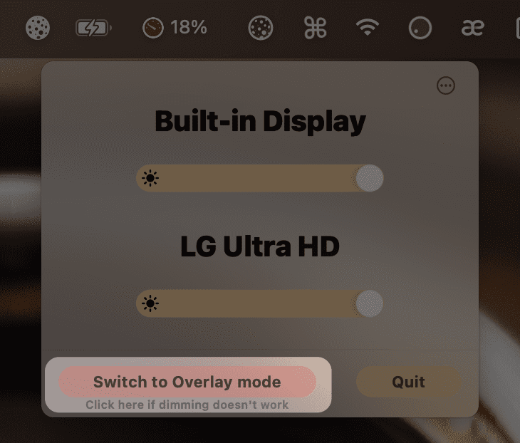 switch overlay button